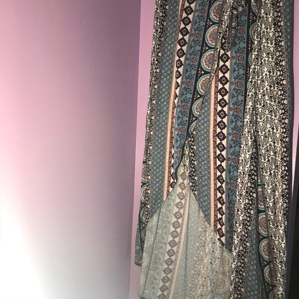 Open-front, tribal maxi skirt